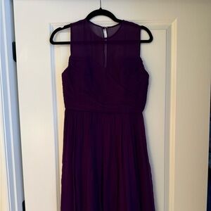 J. Crew Taryn Silk Chiffon Dress with Straps Purple